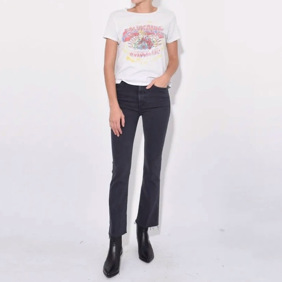 MOTHER The hustler ankle fray second chance gray black high waisted crop jeans - Picture 5 of 16